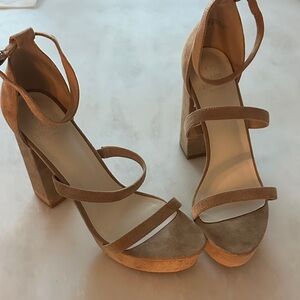 Elegant Tan Women's Heels stack-comfy